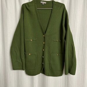 Green Button-Up Cardigan